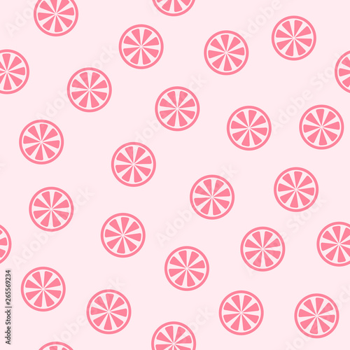 Rose grapefruit background. Seamless vector pattern