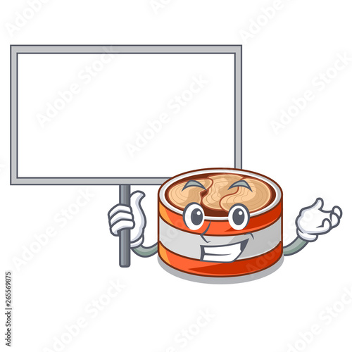 Bring board canned tuna isolated with in mascot