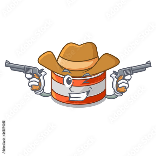 Cowboy canned tuna isolated with in mascot