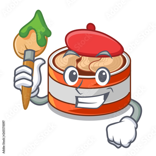 Artist canned tuna isolated with in mascot