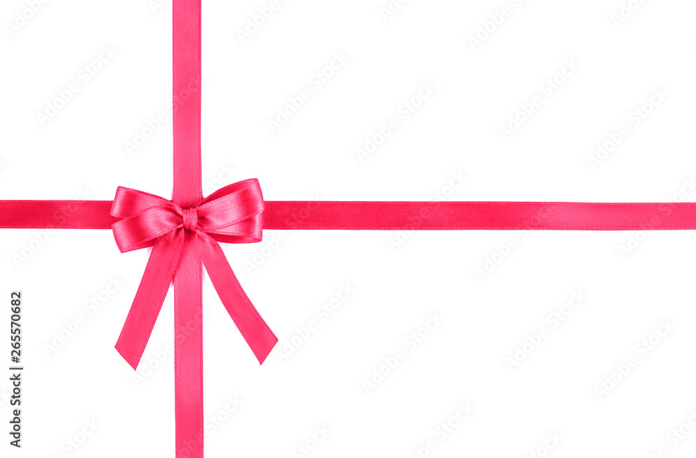 Shiny pink silk ribbon on white background. Shiny pink silk ribbon on white background.