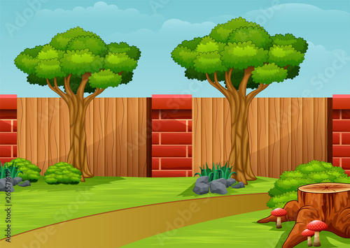 City park background with a nature