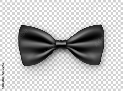 Fotografija Stylish black bow tie from satin material
