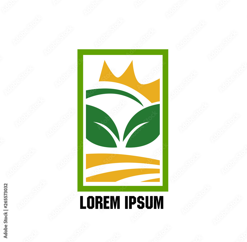 leaf logo icon for good farm company
