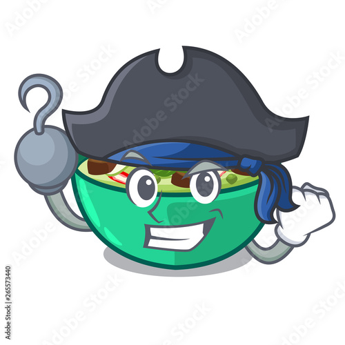 Pirate green churry served in cartoon bowl