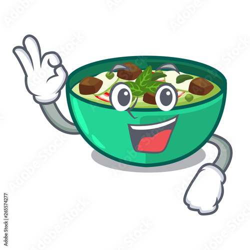 Okay green churry above mascot table wood
