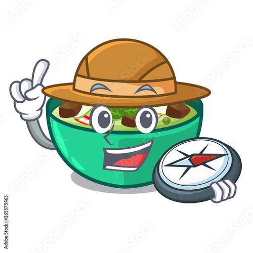 Explorer green curry in the character shape