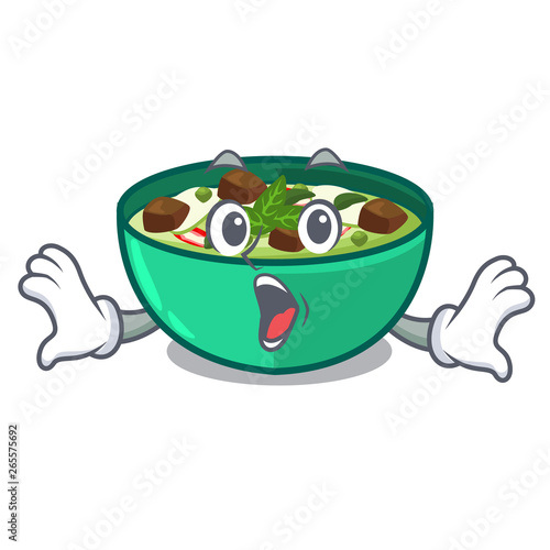 Surprised green curry in the character shape
