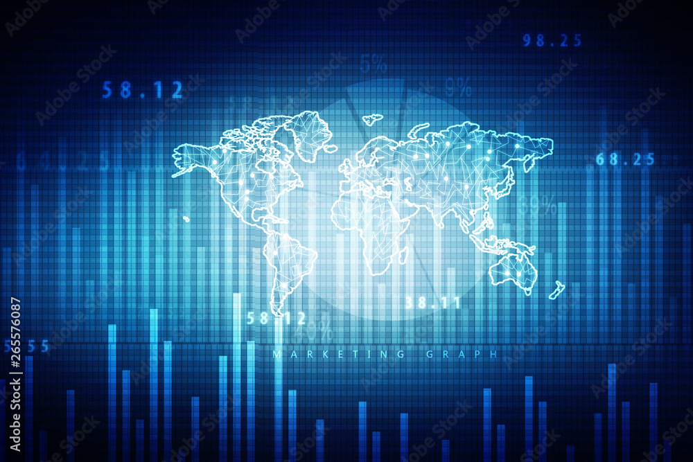 2d rendering Stock market online business concept. business Graph 2d rendering Stock market online business concept. business Graph