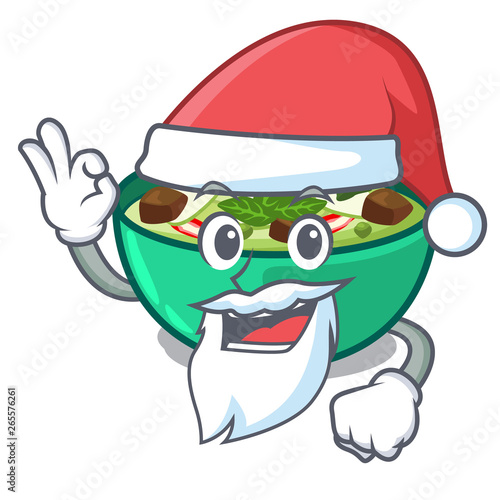 Santa green churry isolated with the cartoon