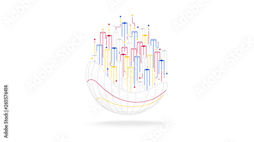 Futuristic globe big data tech elements abstract background