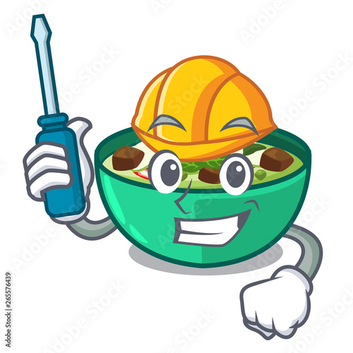 Automotive green churry isolated with the cartoon