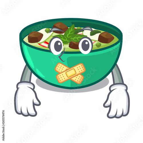 Silent green churry isolated with the cartoon