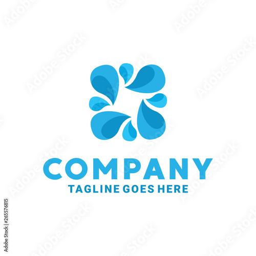 Water Logo with Flat Style