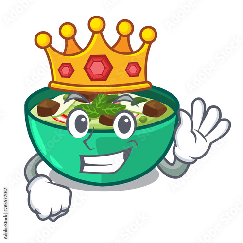 King green churry isolated with the cartoon
