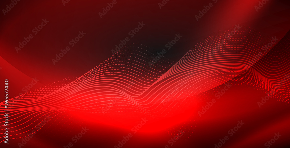 Glowing abstract wave on dark, shiny motion, magic space light. Techno abstract background Glowing abstract wave on dark, shiny motion, magic space light. Techno abstract background