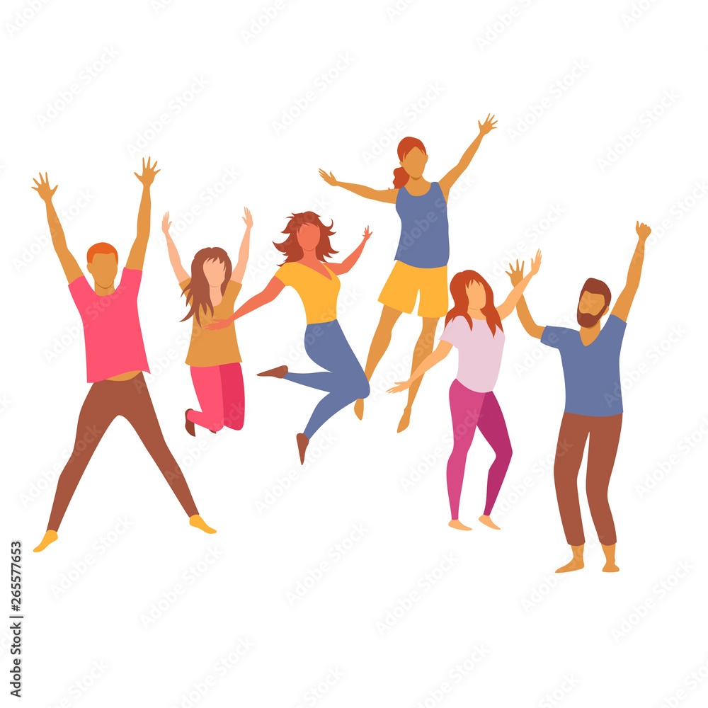 happy people. group of cheerful people. people jump for joy happy people. group of cheerful people. people jump for joy