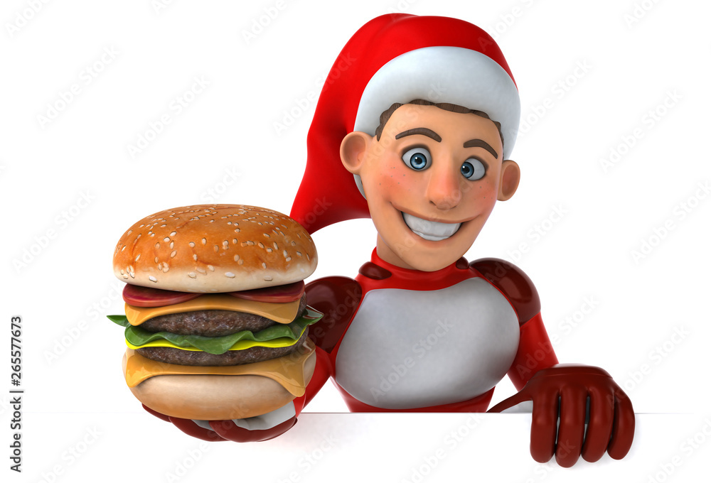 Fun Super Santa Claus - 3D Illustration Fun Super Santa Claus - 3D Illustration