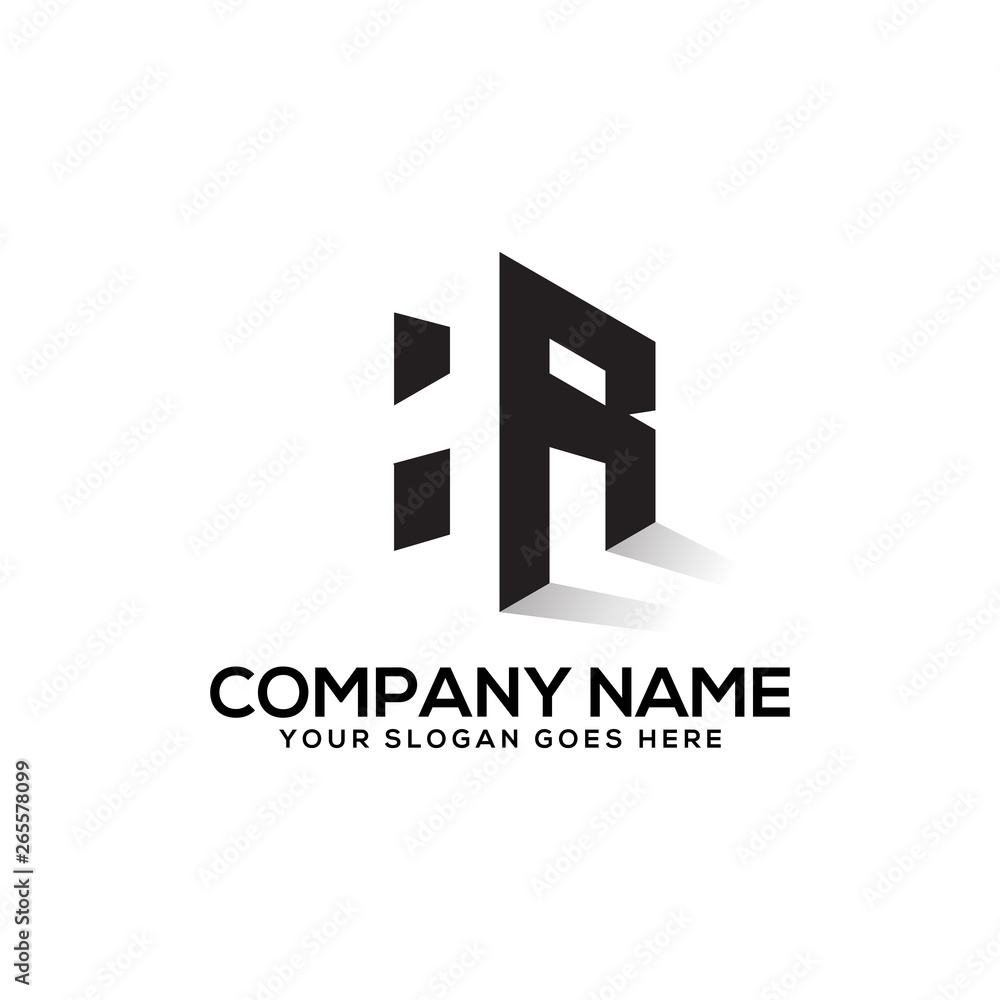 Obraz premium HR initial logo, negative space vector , clean and clever designs
