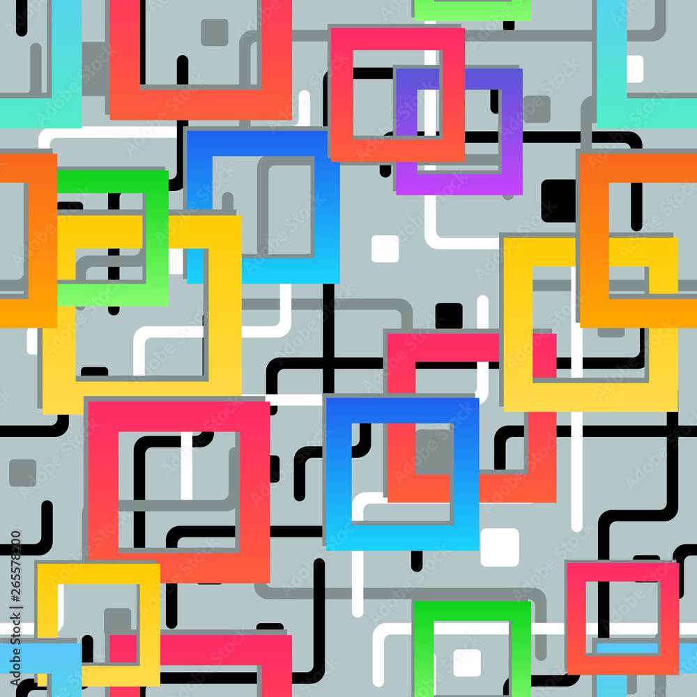 Seamless texture. Abstract geometric pattern. Modern colorful mosaic background. Seamless texture. Abstract geometric pattern. Modern colorful mosaic background.