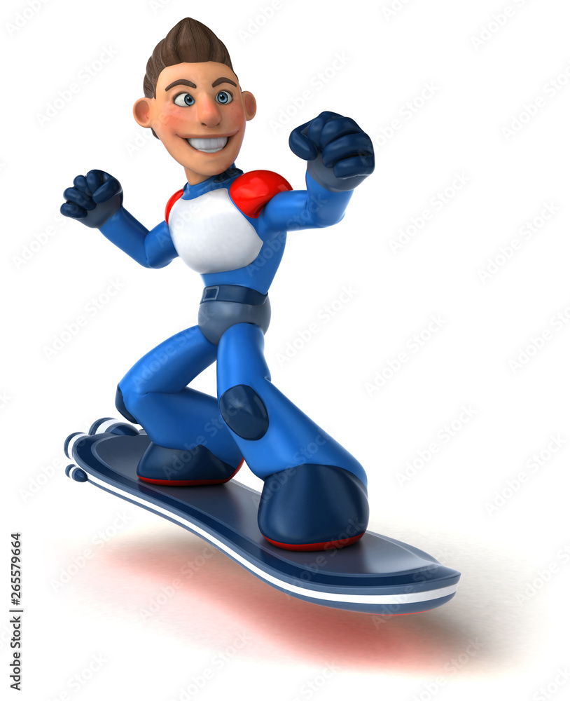 Fun modern superhero flying - 3D Illustration Fun modern superhero flying - 3D Illustration