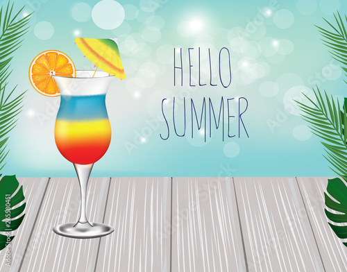 Hello summer. vector