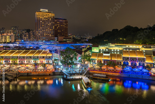 Clarke Quay is a historical riverside quay in Singapore, located within the Singapore River . photo