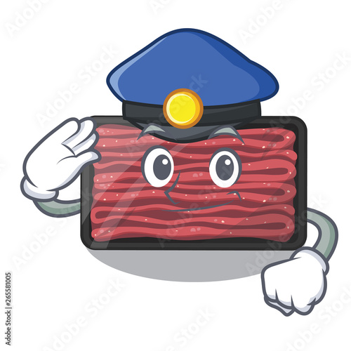 Police minced meat isolated in the character