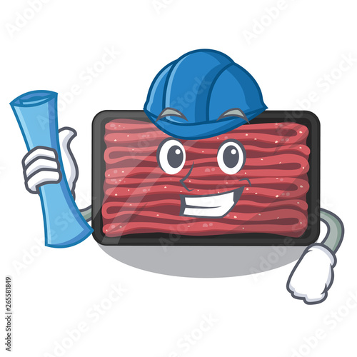 Architect minced meat on a mascot plate
