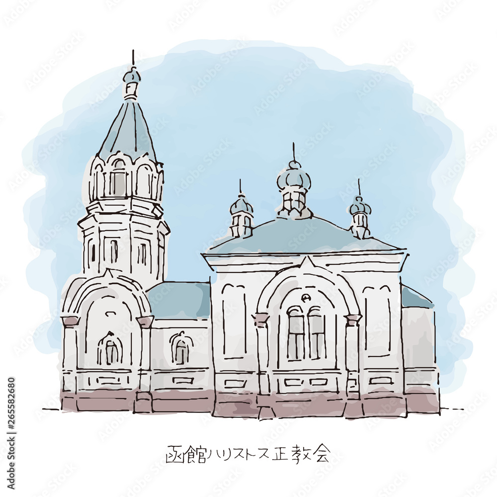 田辺三重松　素描(スケッチ画) 函館ハリストス正教会　スケッチ画　絵画 田辺三重松素描(スケッチ画) 函館ハリストス正教会スケッチ画絵画