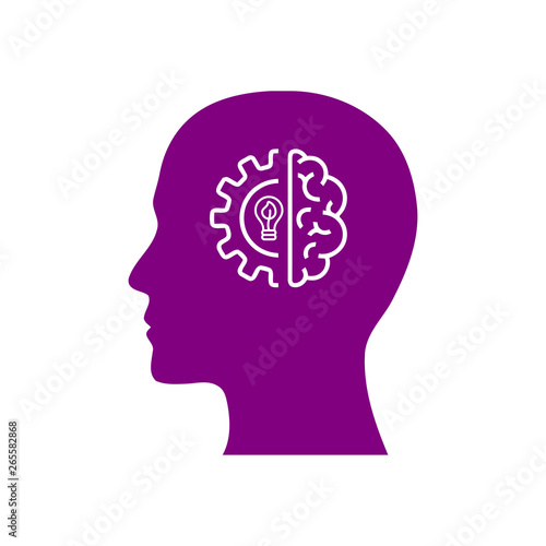 Wallpaper Mural digital human head, brain, technology, head, memory, creative technology mind, artificial intelligence purple color icon Torontodigital.ca