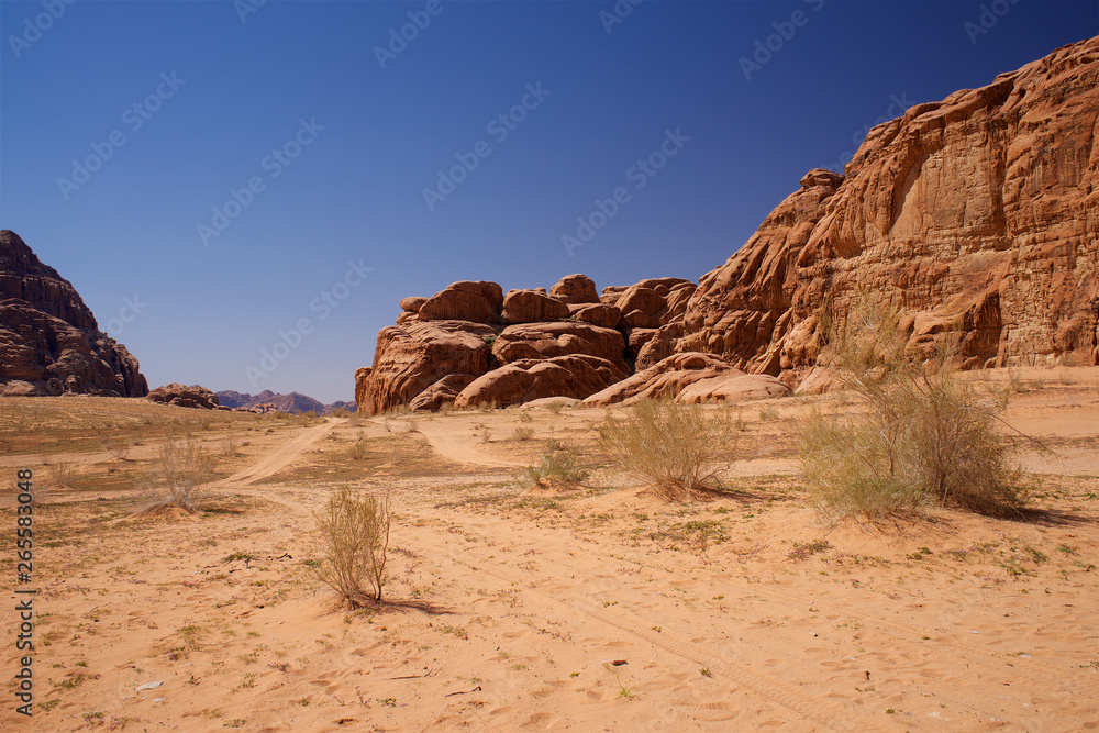 Wadi Rum Jordan Desert wide panorama