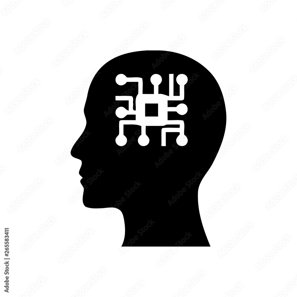 digital human head, brain, technology, head, memory, creative technology mind, artificial intelligence black icon digital human head, brain, technology, head, memory, creative technology mind, artificial intelligence black icon