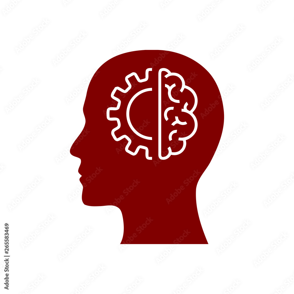 digital human head, brain, technology, head, memory, creative technology mind, artificial intelligence maroon color icon digital human head, brain, technology, head, memory, creative technology mind, artificial intelligence maroon color icon