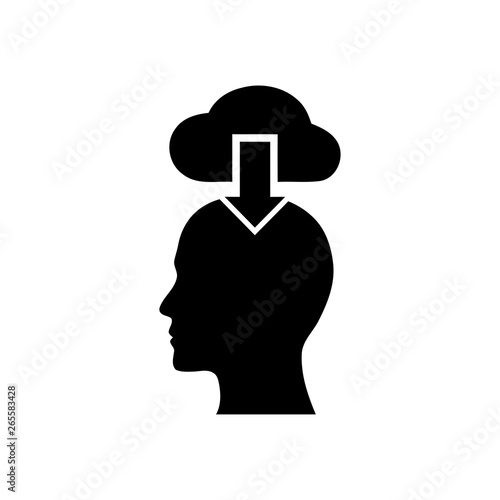 digital human head, brain, technology, head, memory, creative technology mind, artificial intelligence black icon