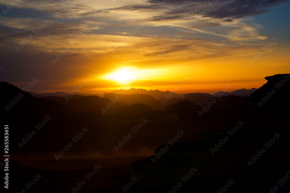 Obraz premium Wadi Rum Jordan Desert Evening
