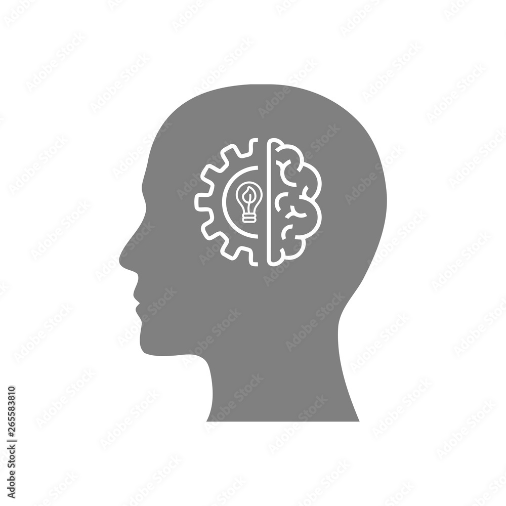 digital human head, brain, technology, head, memory, creative technology mind, artificial intelligence grey color icon digital human head, brain, technology, head, memory, creative technology mind, artificial intelligence grey color icon