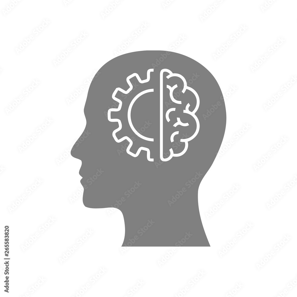 digital human head, brain, technology, head, memory, creative technology mind, artificial intelligence grey color icon digital human head, brain, technology, head, memory, creative technology mind, artificial intelligence grey color icon