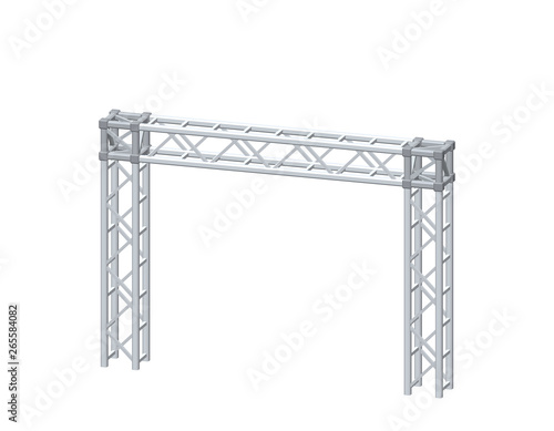 Truss construction. Isolated on white background. 3D Vector illustration.