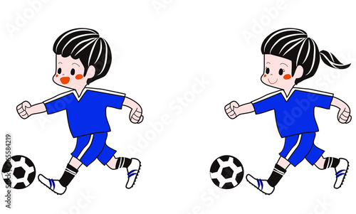 サッカーをする子供