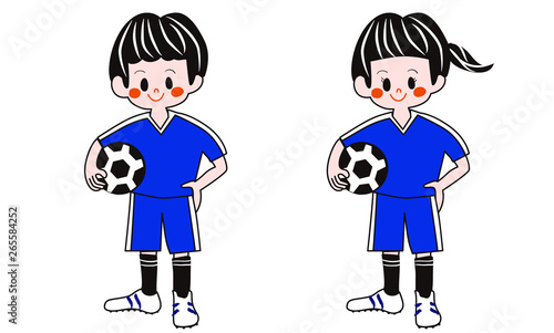 サッカーボールを持つ子供