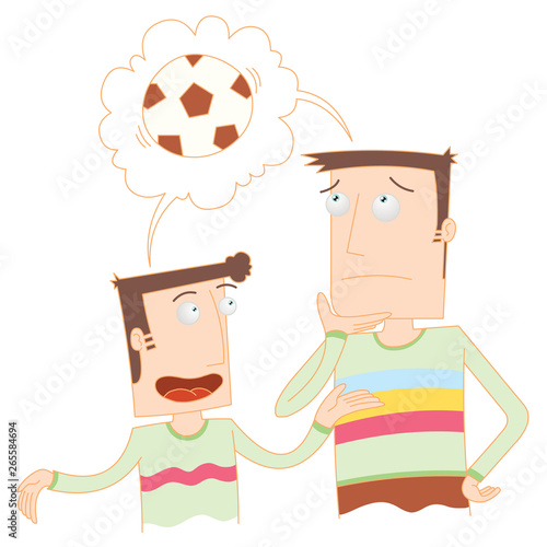 father and son talk about soccer