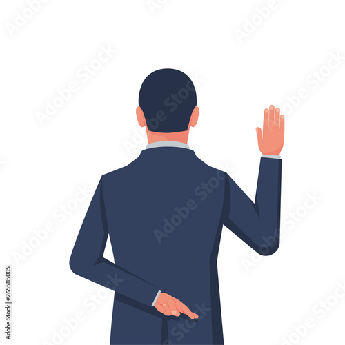 Businessman taking oath