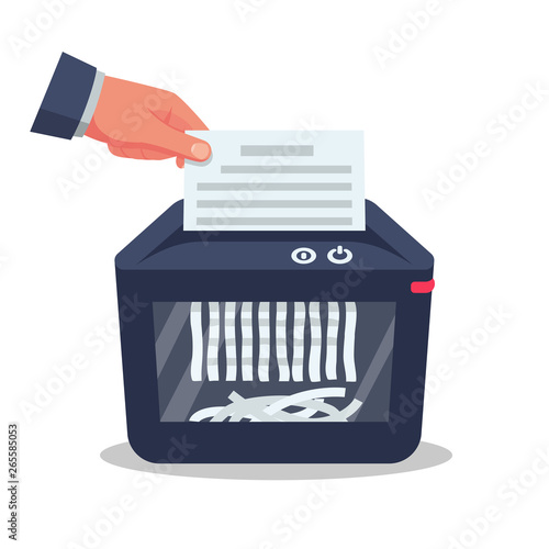 Document in hand for destruction