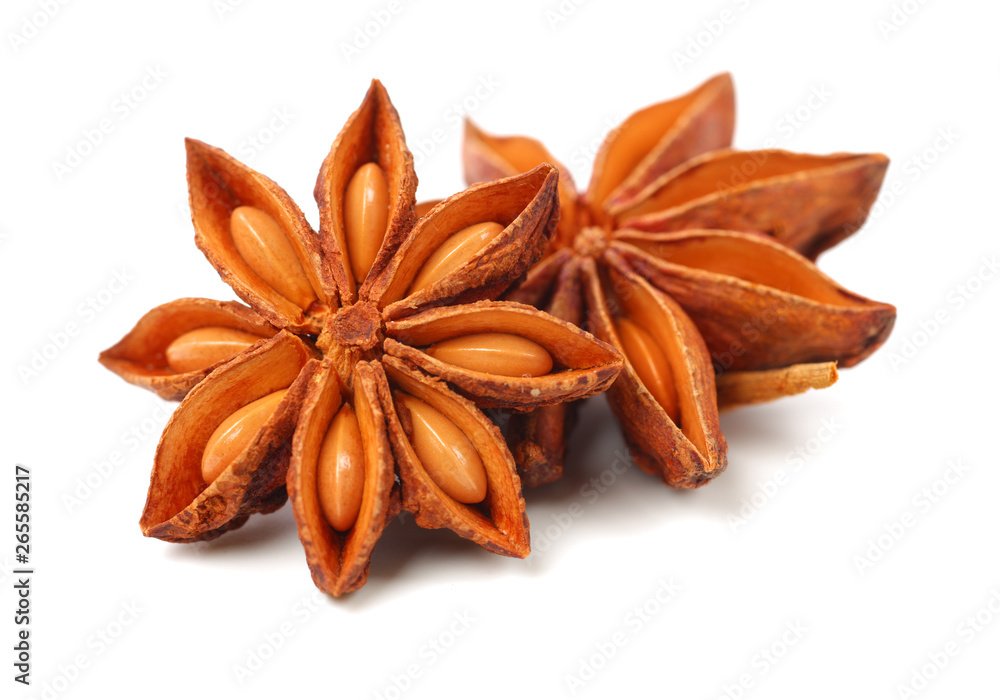 star anise on white background star anise on white background