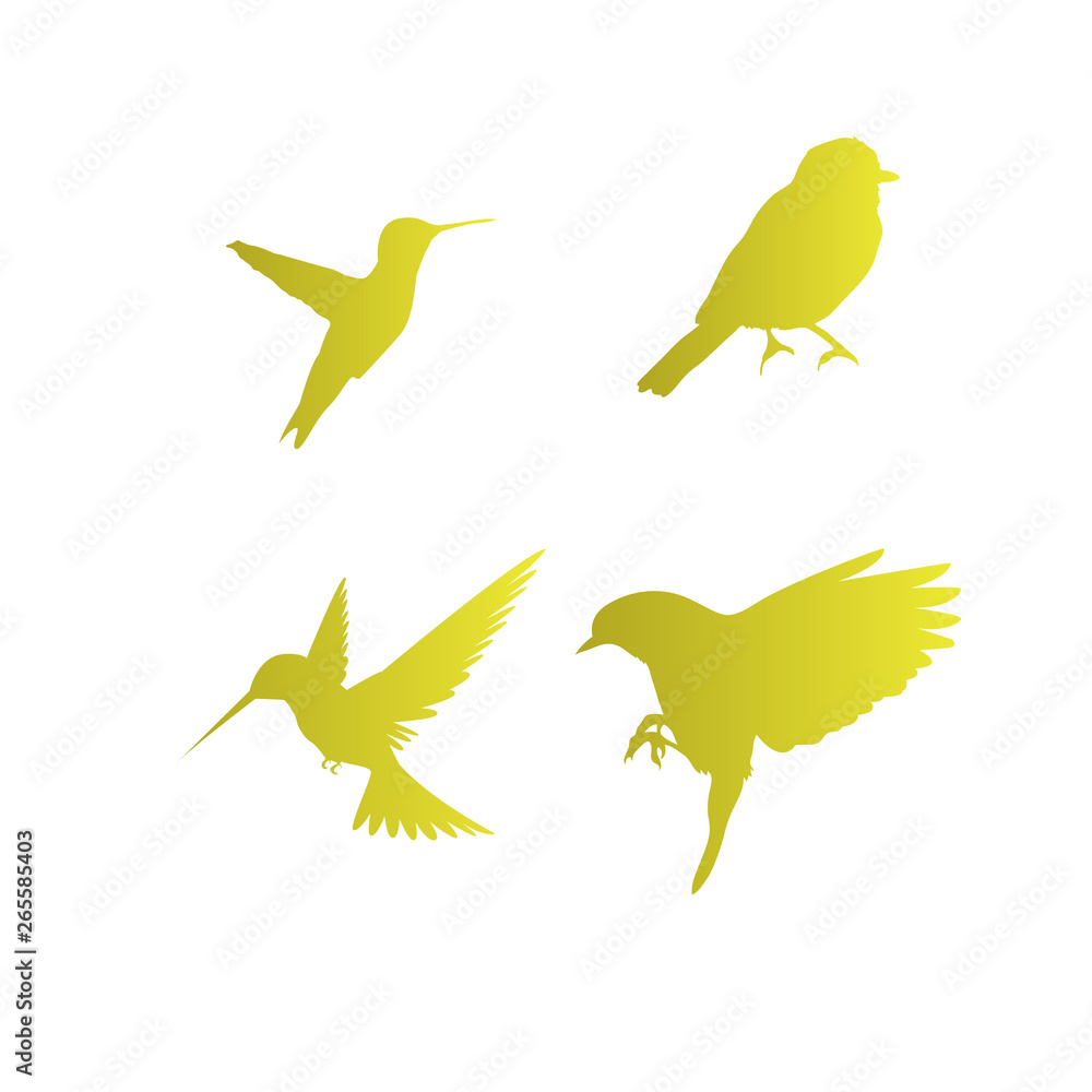 Fototapeta premium golden bird logo icon