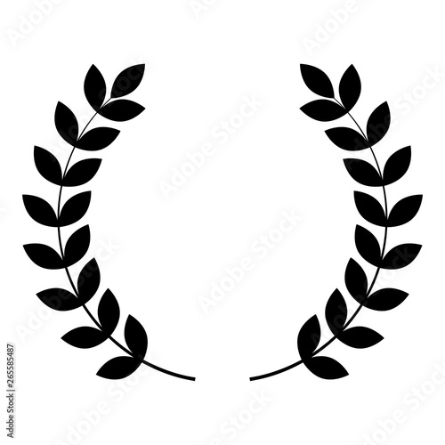 Branch of winner Laurel wreaths Symbol of victory icon black color vector illustration flat style image