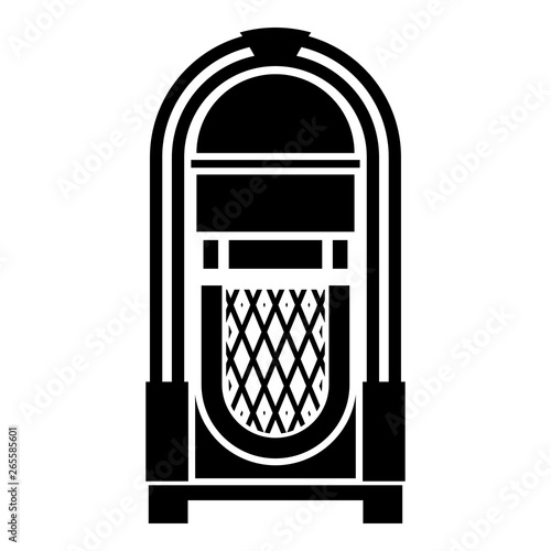 Jukebox Juke box automated retro music concept vintage playing device icon black color vector illustration flat style image