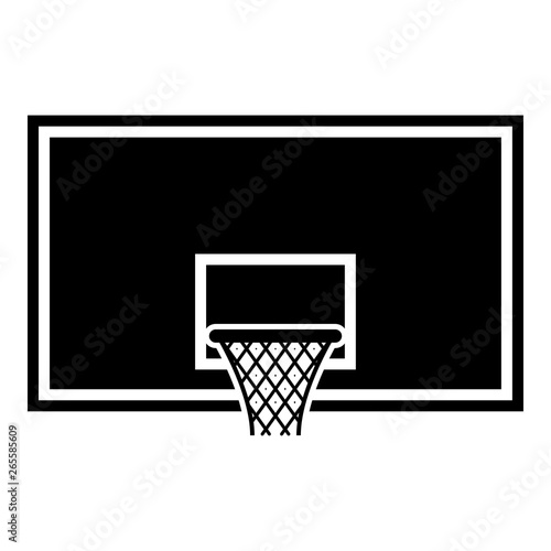 Basketball backboard Basketball hoop on backboard icon black color vector illustration flat style image