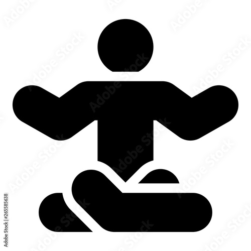 Man in yoga pose icon black color vector illustration flat style image